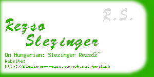 rezso slezinger business card